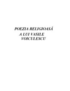 Poezia Religioasă a lui Vasile Voiculescu - Pagina 1