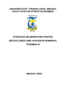 Strategia de Marketing pentru Dezvoltarea unei Afaceri în Domeniul Turismului - Pagina 1