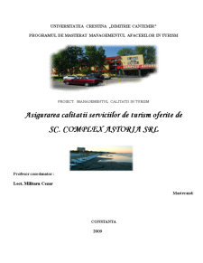 Asigurarea calității serviciilor de turism oferite de SC Complex Astoria SRL - Pagina 1