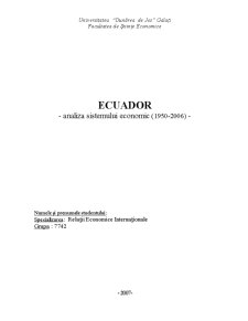 Ecuador - Analiza Sistemului Economic 1950-2006 - Pagina 1