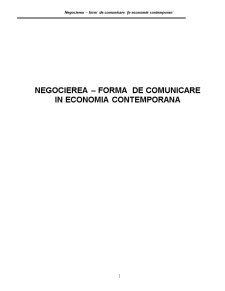 Negocierea - formă de comunicare în economia contemporană - Pagina 1
