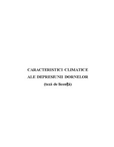 Caracteristici Climatice ale Depresiunii Dornelor - Pagina 1