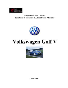 Publicitate și promovarea vânzărilor pentru autoturismele marca Volkswagen - Pagina 1