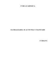 Globalizarea și acțiunile umanitare - Pagina 1