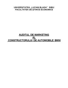 Auditul de Marketing la Constructorul de Automobile BMW - Pagina 1