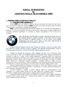 Auditul de Marketing la Constructorul de Automobile BMW - Pagina 2