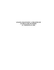 Analiza Diagnostic a Creanțelor și Obligațiilor Firmei SC Termoplan 2000 - Pagina 1