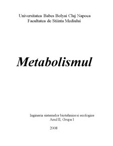 Metabolismul - Pagina 1