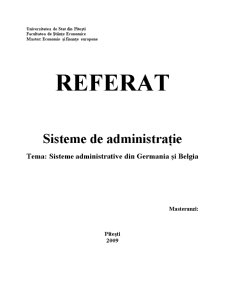 Sisteme Administrative din Germania și Belgia - Pagina 1