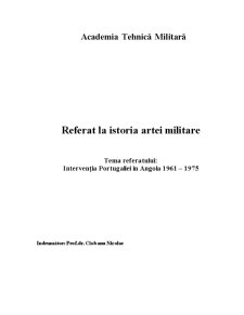 Intervenția Portugaliei în Angola 1961 - 1975 - Pagina 1