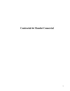 Contractul de Mandat Comercial - Pagina 1