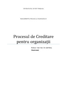 Procesul de Creditare pentru Organizații - Pagina 1
