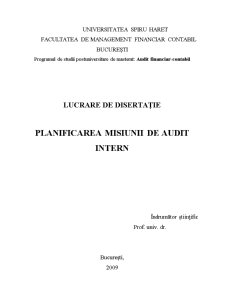 Planificarea Misiunii de Audit Intern - Pagina 1