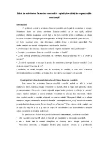 Etică în Activitatea financiar-contabilă - Opinii și Realități în Organizațiile Românești - Pagina 1