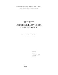 Doctrine Economice - Carl Menger - Pagina 1
