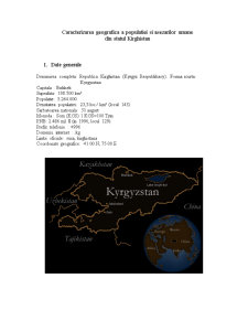 Caracterizarea geografică a populației și așezărilor umane din statul Kirghistan - Pagina 1