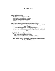 Calculatia Costurilor - SC Iasitex SA - Pagina 1