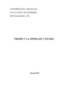 Proiect la operații unitare - rectificarea unui amestec binar de etanol-apă - Pagina 1