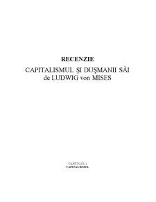 Recenzie - Capitalismul și dușmanii sâi de Ludwig von Mises - Pagina 1