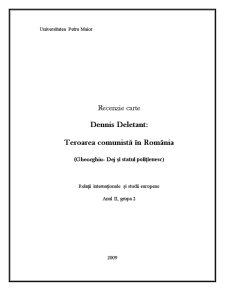 Recenzie carte - Dennis Deletant - teroarea comunistă în România - Pagina 1