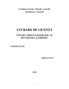 Studiu fizico-geografic al Munților Latoriței - Pagina 1