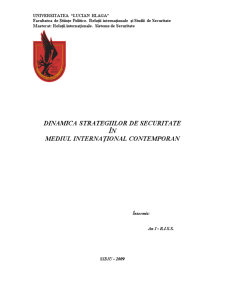 Dinamica Strategiilor de Securitate în Mediul Internațional Contemporan - Pagina 1