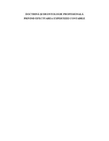 Doctrină și Deontologie Profesională privind Efectuarea Expertizei Contabile - Pagina 1