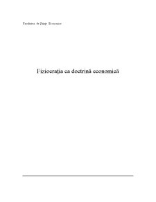 Fiziocrația ca Doctrină Economică - Pagina 1