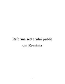 Reforma Sectorului Public din România - Pagina 1