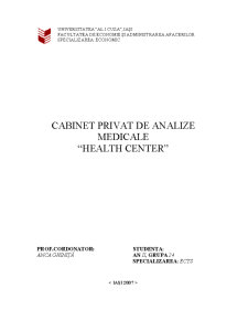 Cabinet Privat de Analize Medicale Health Center - Pagina 1