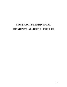 Contractul Individual de Munca al Jurnalistului - Pagina 1