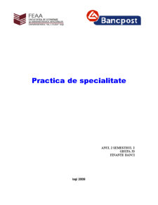 Practică de specialitate - BancPost - Pagina 1