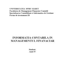Informația contabilă în managementul financiar - Pagina 1