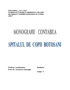 Monografie contabilă - Spitalul de Copii Botoșani - Pagina 1