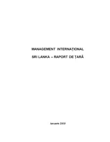 Management internațional - Sri Lanka - raport de țară - Pagina 1