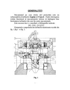 Proiect Mecanisme - Subansamblu al Turbinelor Kaplan și Francis - Pagina 1