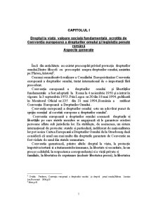 Dreptul la viață și implicațiile penale în convenția drepturilor și libertăților fundamentale ale omului și dreptul penal român - Pagina 1