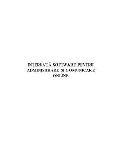 Interfață Software pentru Administrare și Comunicare Online - Pagina 1