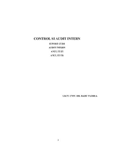 Control și Audit Intern - Pagina 1