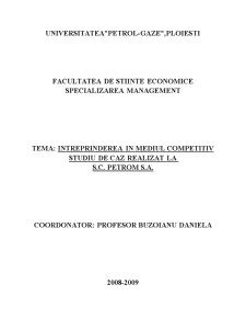 Întreprinderea în mediul competitiv studiu de caz realizat la SC Petrom SA - Pagina 1