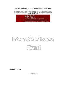 Internaționalizarea firmei - firma ACK - Pagina 1