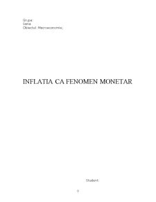 Inflația ca fenomen monetar - Pagina 1