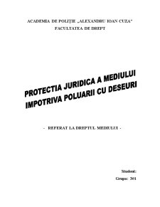 Protecția juridică a mediului împotriva poluării cu deșeuri - Pagina 1