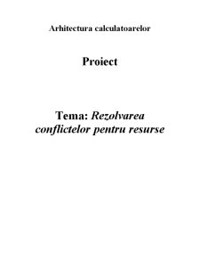 Rezolvarea Conflictelor pentru Resurse - Pagina 1