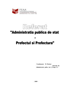 Administrația publică de stat - prefectul și prefectura - Pagina 1