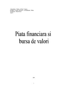 Piața financiară și bursa de valori - Pagina 1
