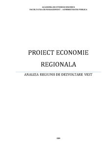 Proiect economie regională - analiza regiunii de dezvoltare vest - Pagina 1