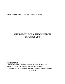 Microbiologia Produselor Alimentare - Pagina 1