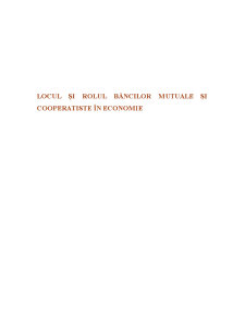 Locul și Rolul Băncilor Mutuale și Cooperatiste în Economie - Pagina 1