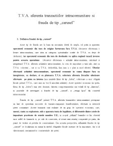 TVA Aferenta Tranzactiilor Intracomunitare si Frauda de Tip Carusel - Pagina 1